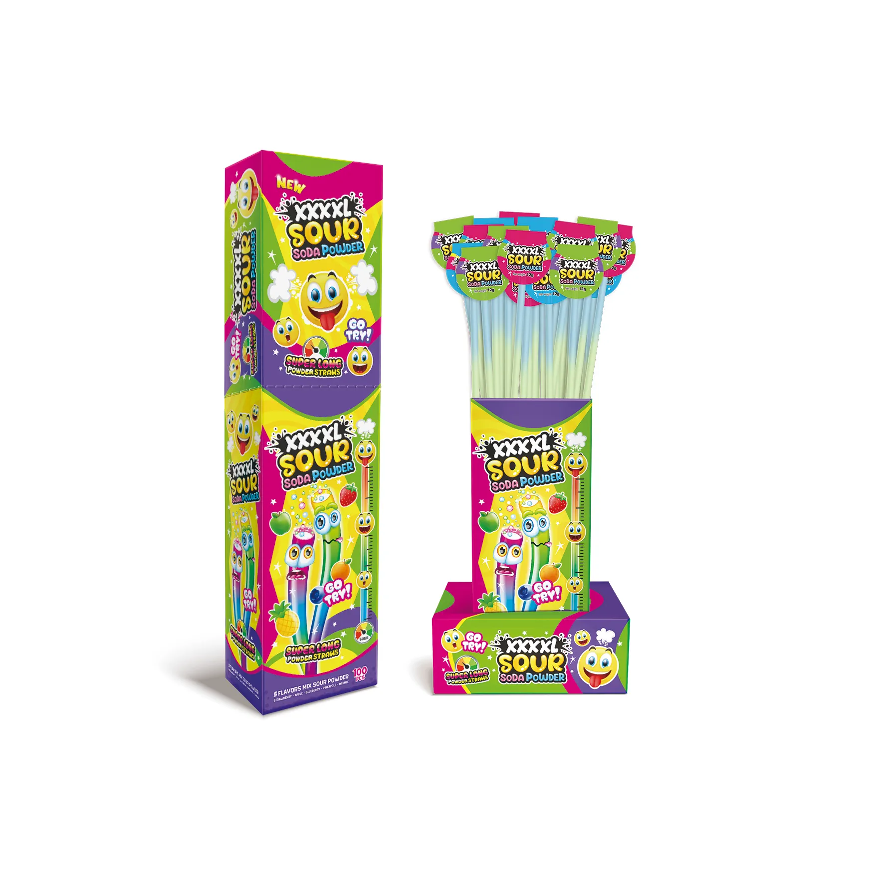 wholesale sour soda powder - form of straw